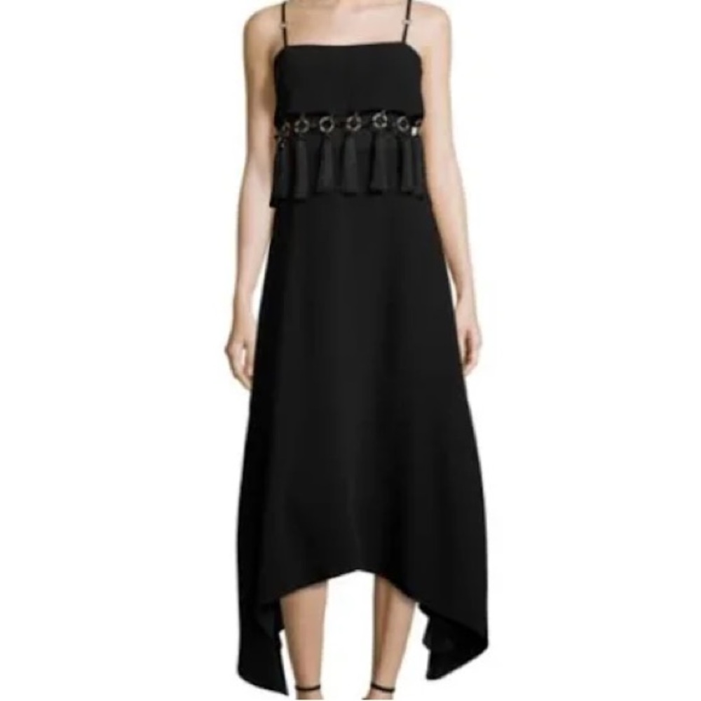 Cinq a Sept Tassel Trim Midi Dress